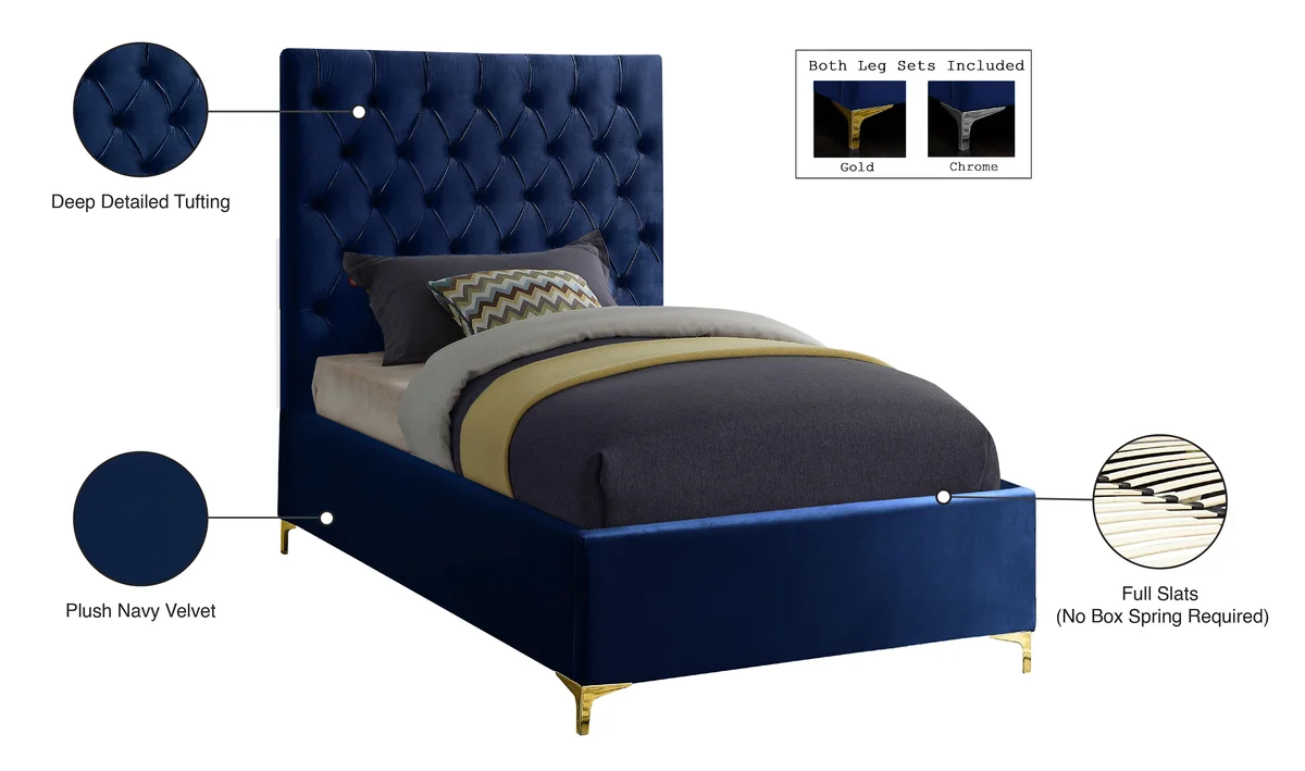 Cruz - Twin Bed - Navy