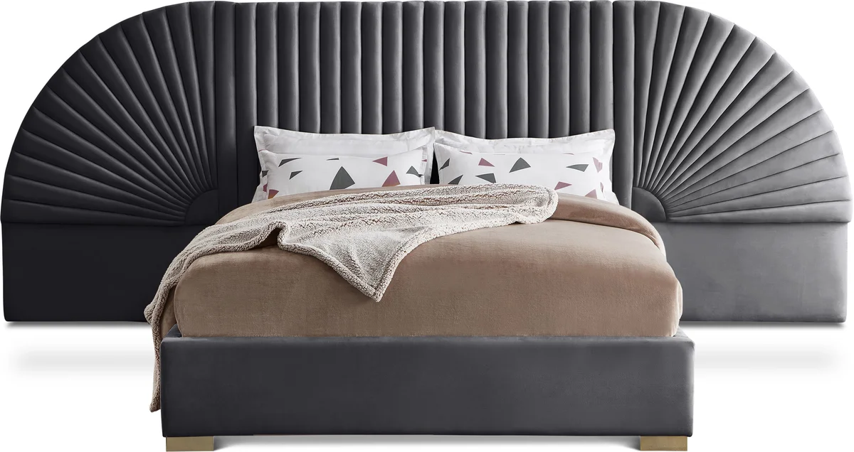 Cleo - King Bed - Gray