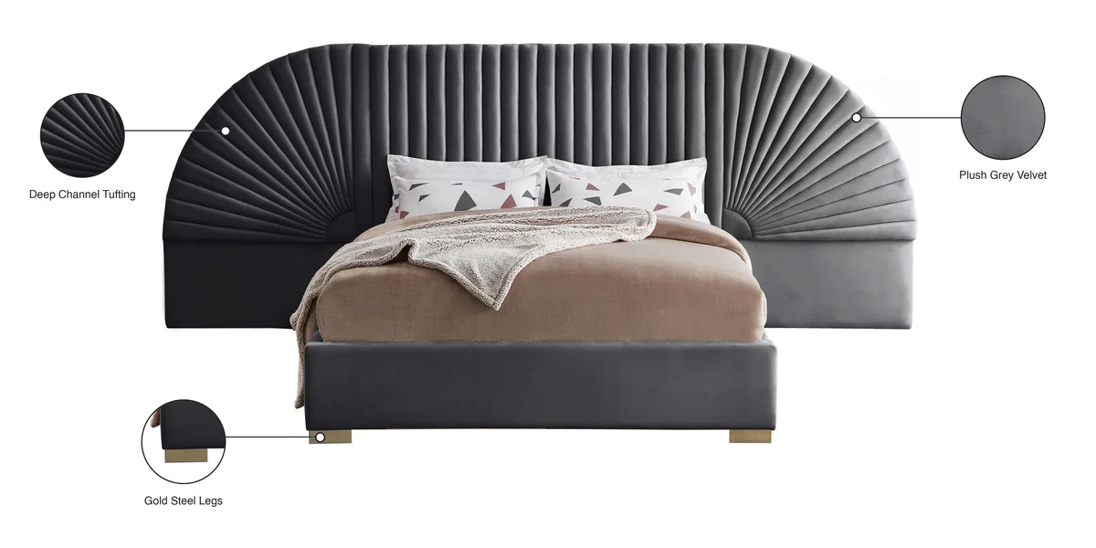 Cleo - Queen Bed - Gray