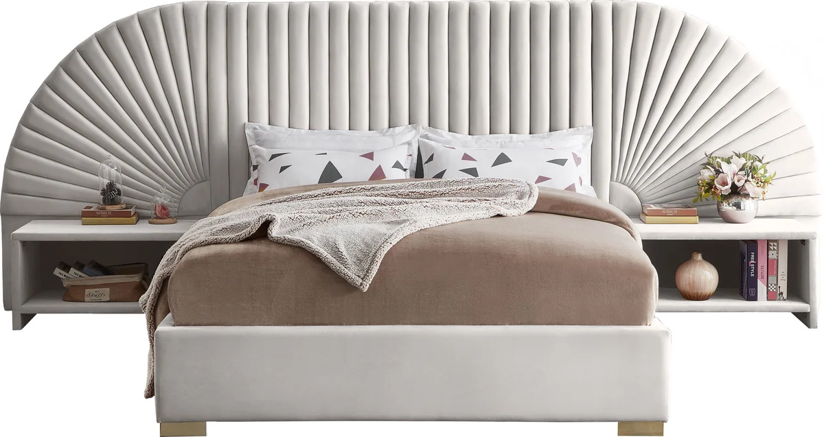 Cleo - Queen Bed - Cream