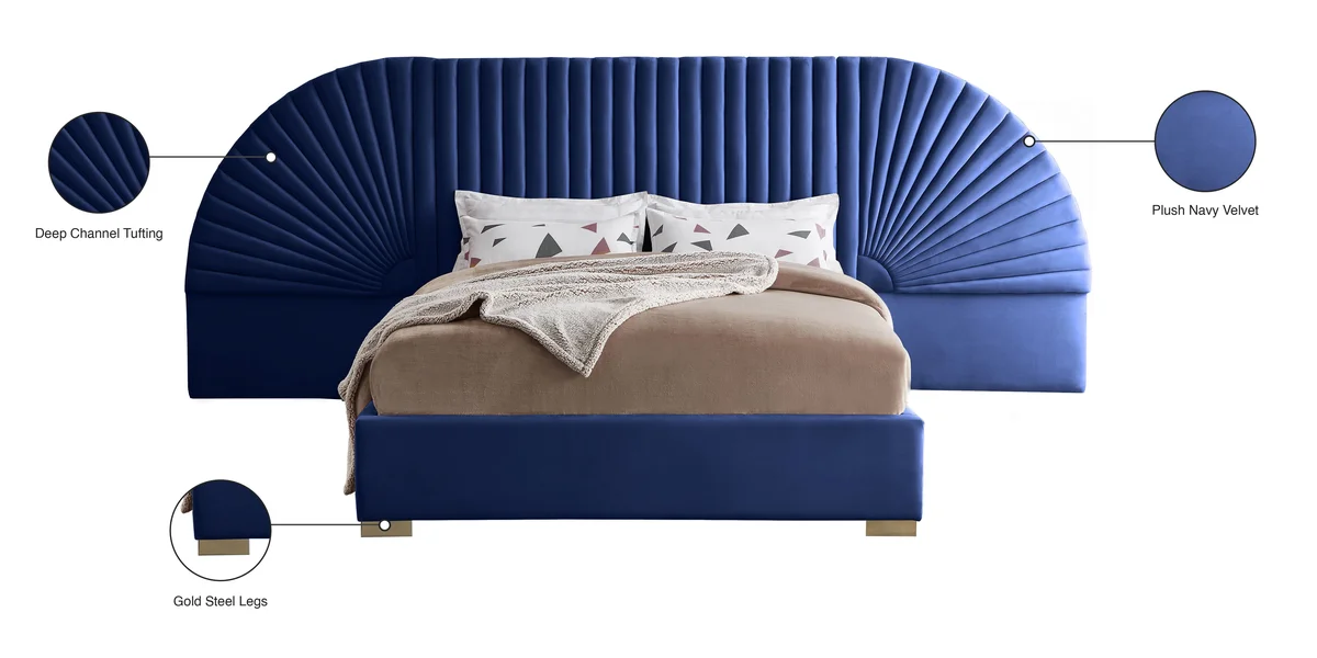 Cleo - Queen Bed - Navy
