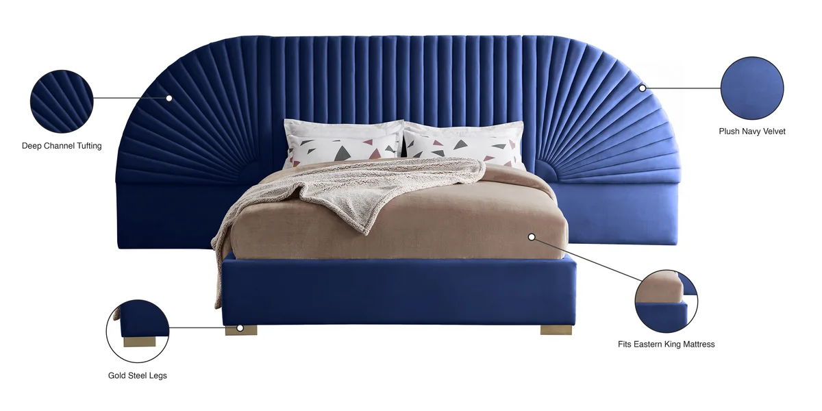 Cleo - King Bed - Navy