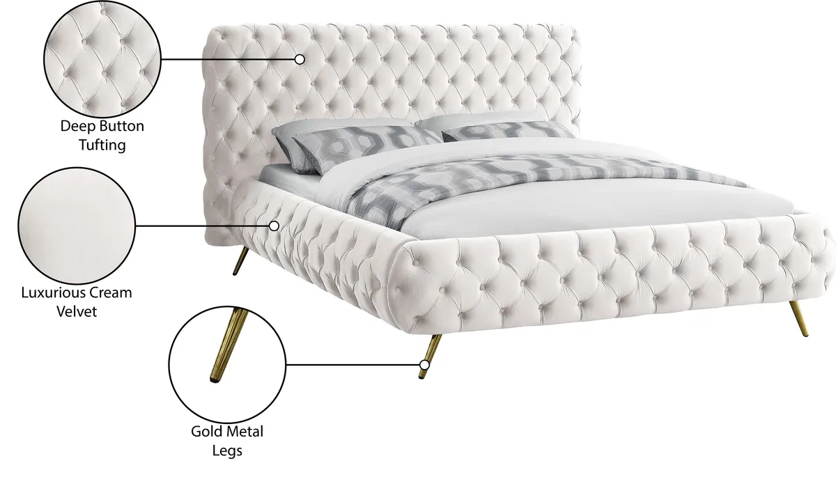 Delano - Queen Bed - Cream