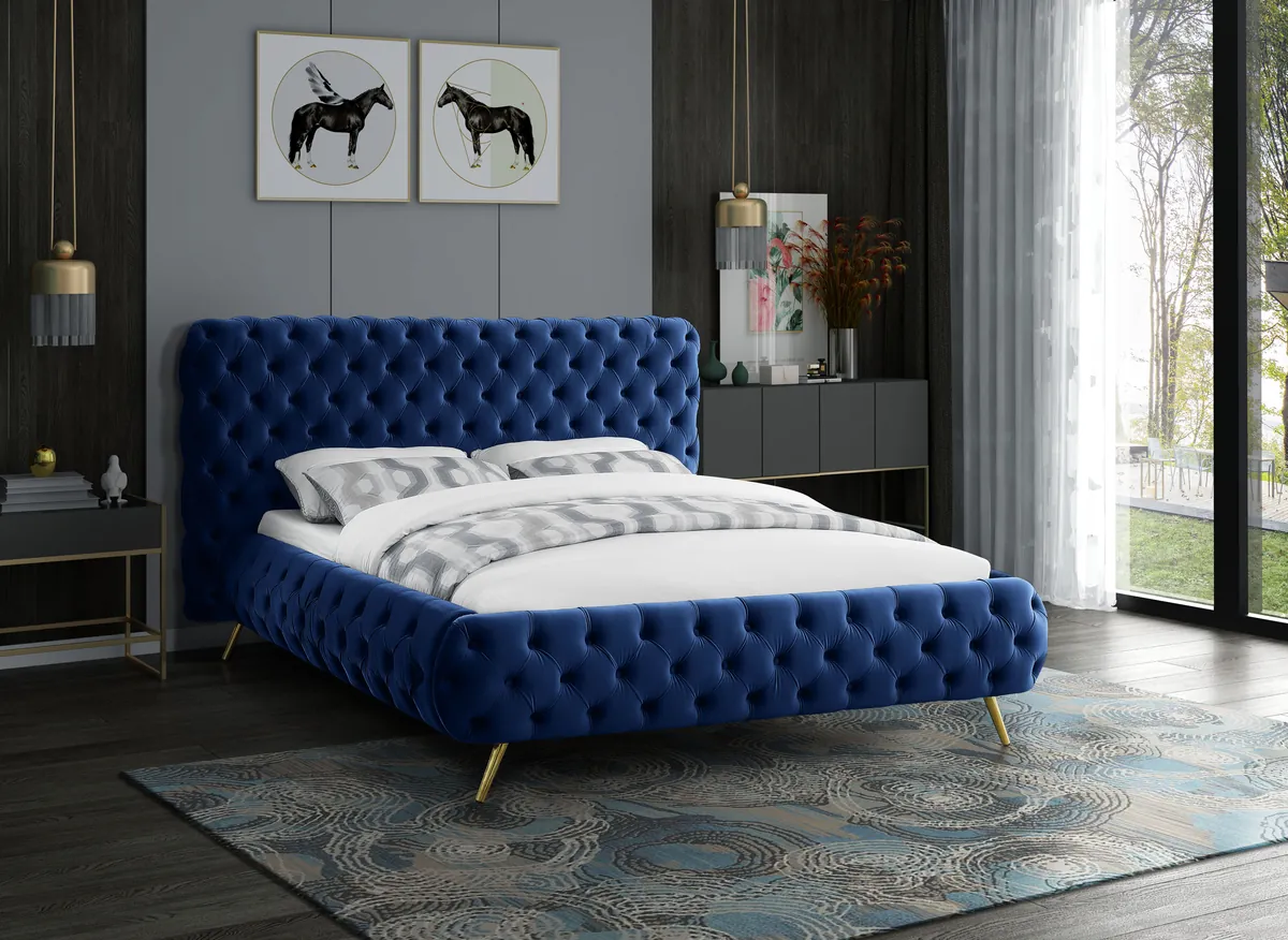Delano - Queen Bed - Navy - View 2