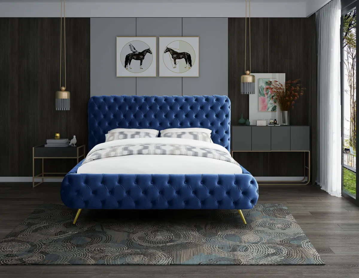 Delano - Queen Bed - Navy