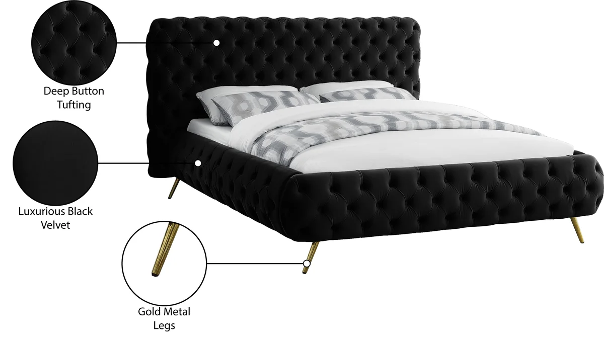 Delano - Queen Bed - Black
