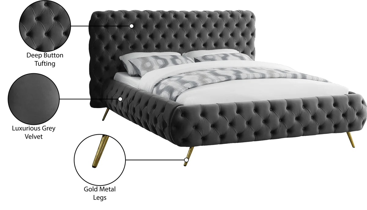 Delano - King Bed - Gray