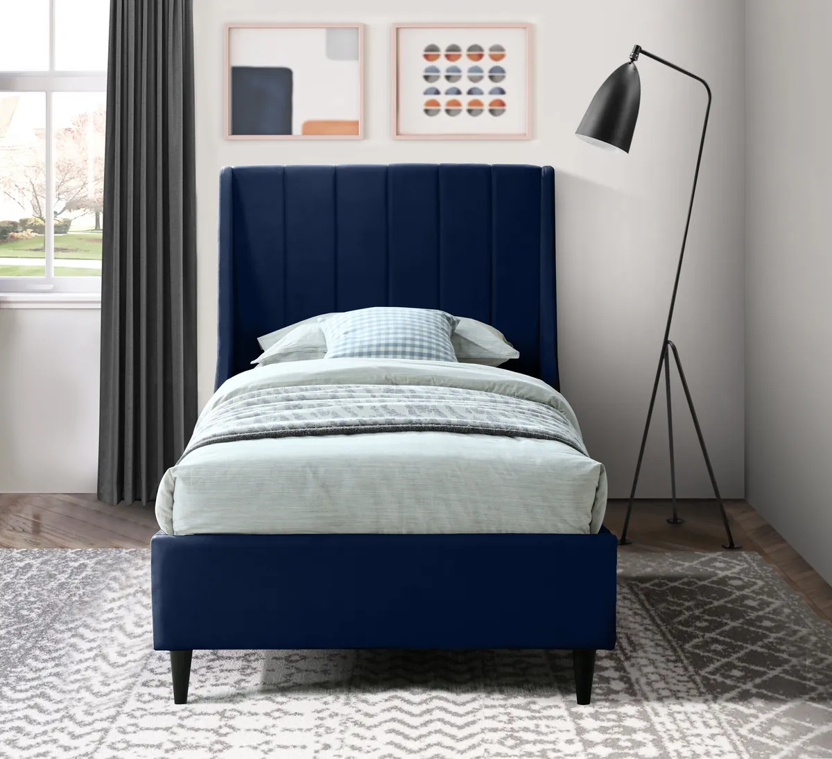 Eva - Twin Bed - Navy