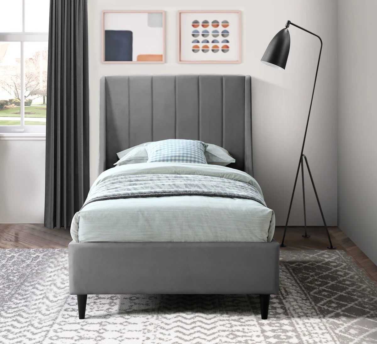 Eva - Twin Bed - Gray