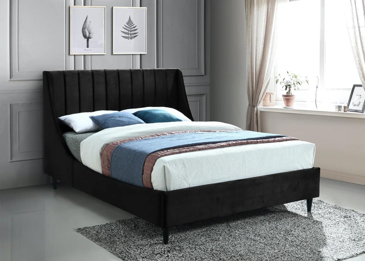 Eva - Queen Bed - Black - View 2