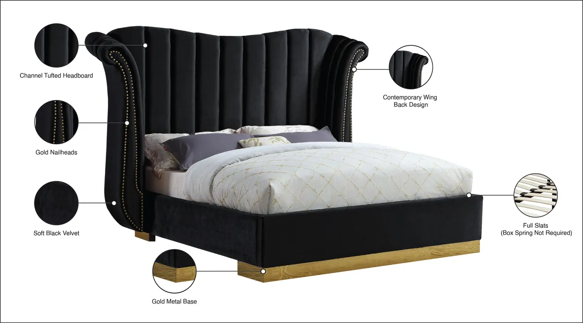 Flora - King Bed - Black