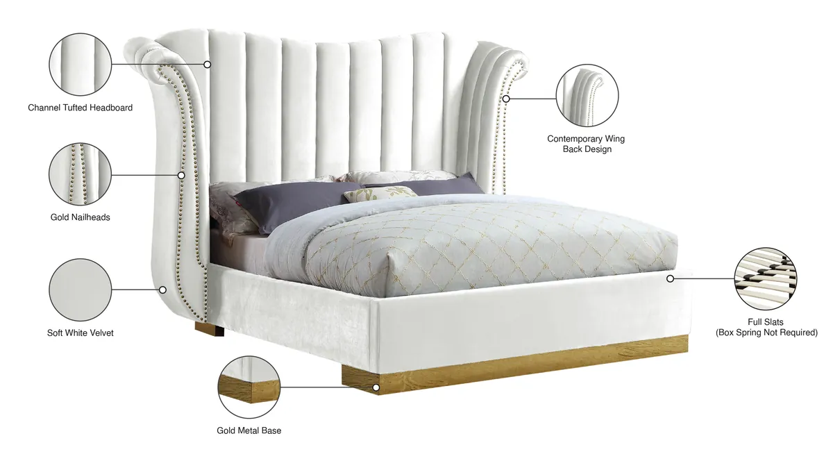 Flora - King Bed - White