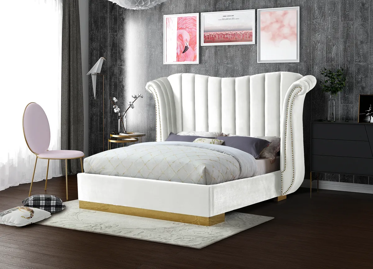 Flora - King Bed - White - View 2