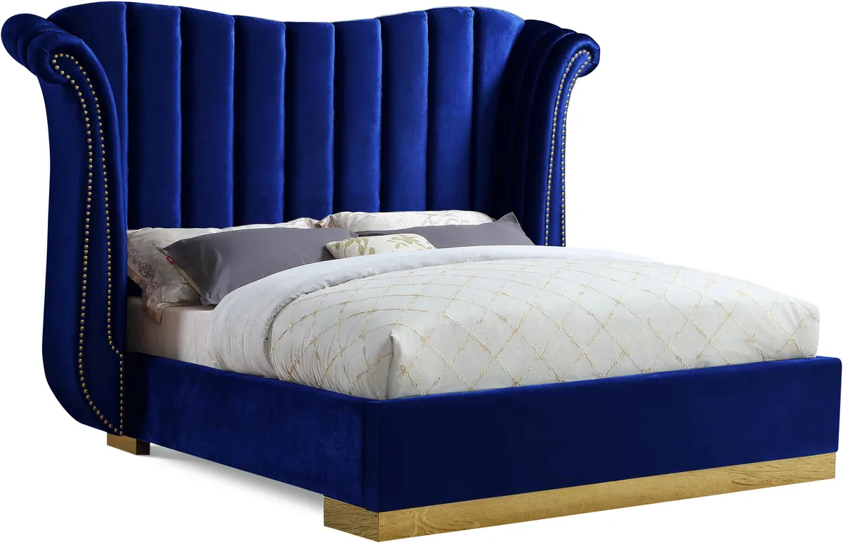 Flora - King Bed - Navy