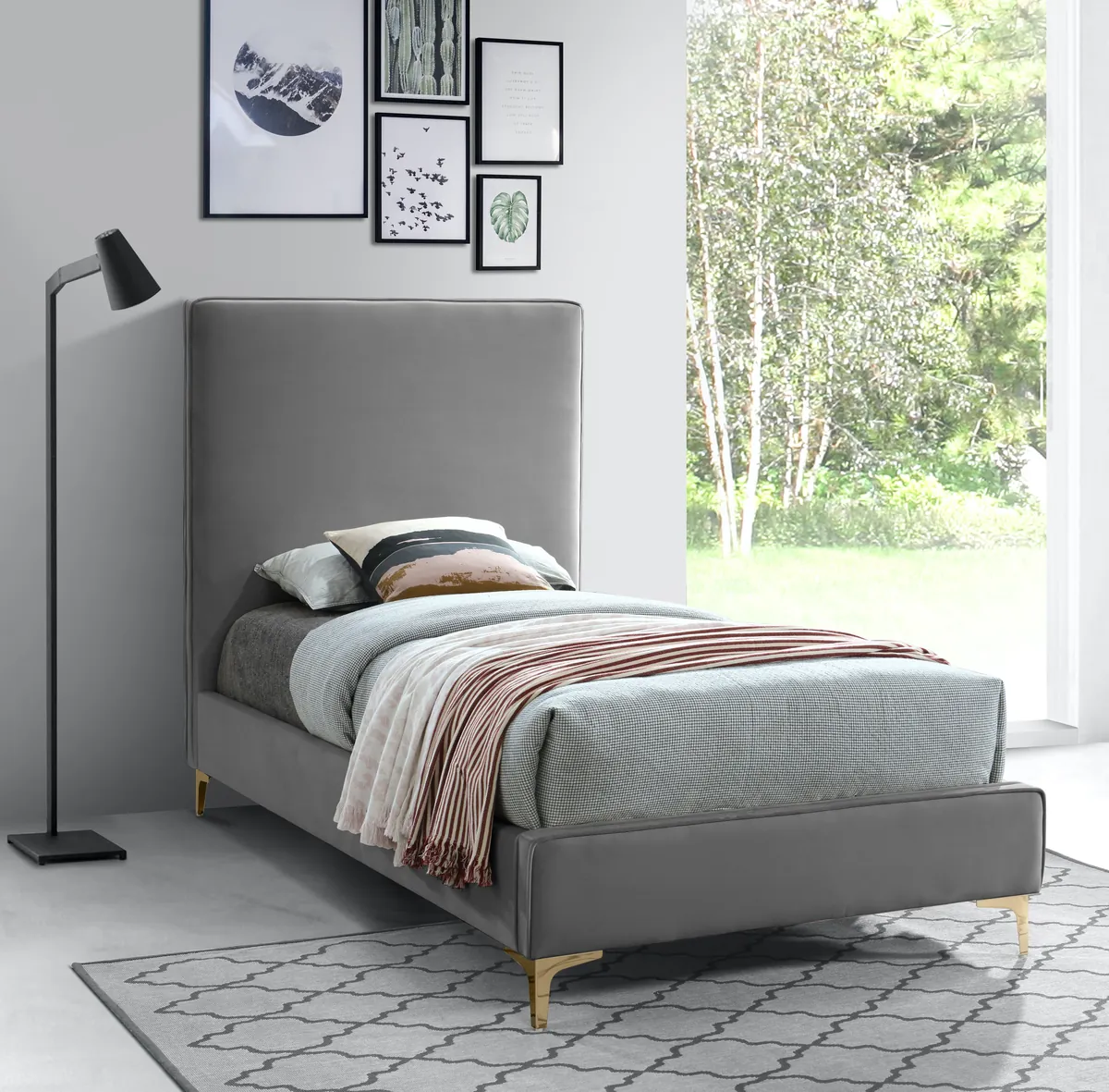 Geri - Twin Bed - Gray