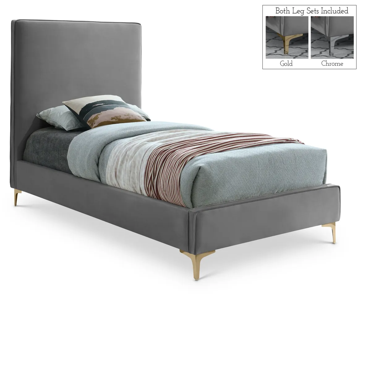 Geri - Twin Bed - Gray