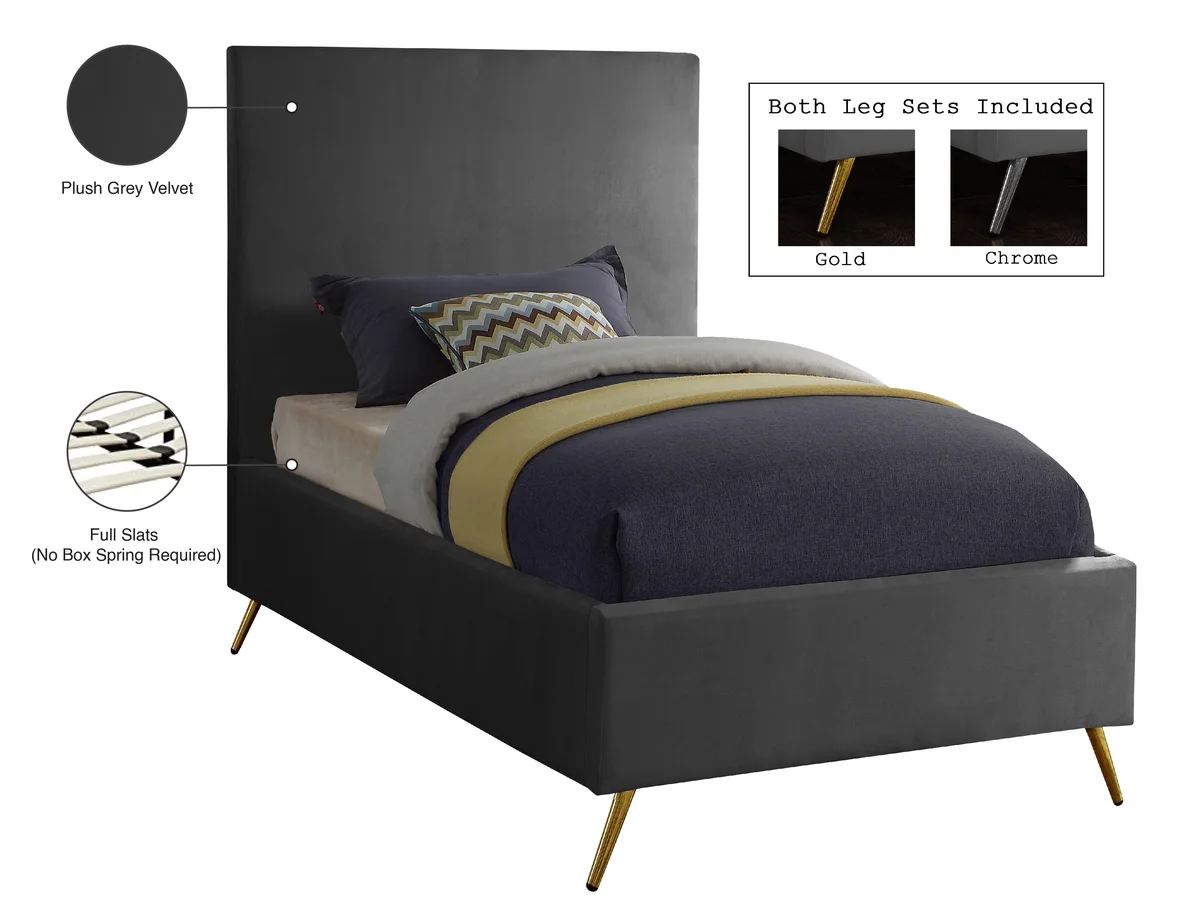 Jasmine - Twin Bed - Gray