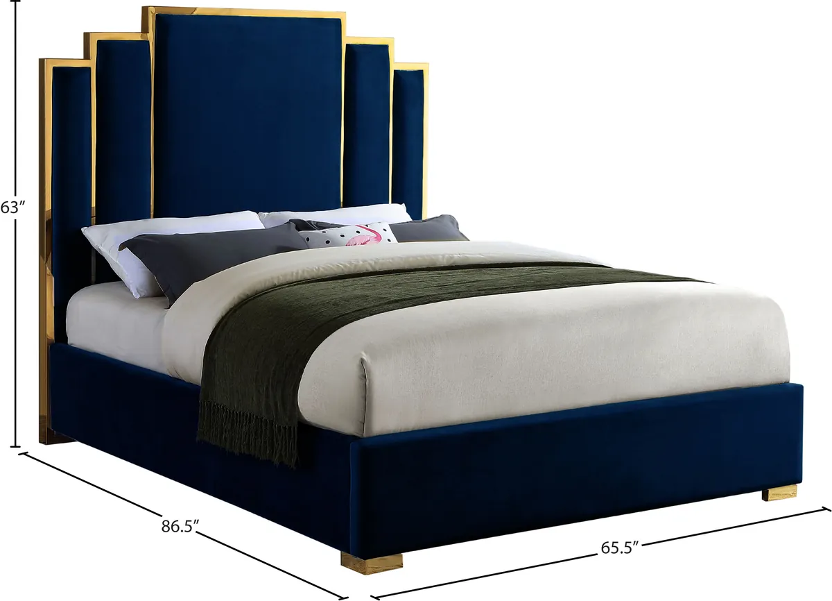 Hugo - Queen Bed - Navy