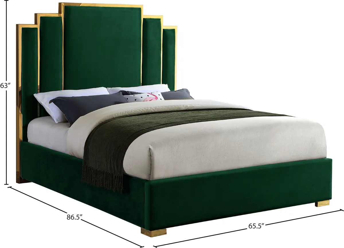 Hugo - Queen Bed - Green