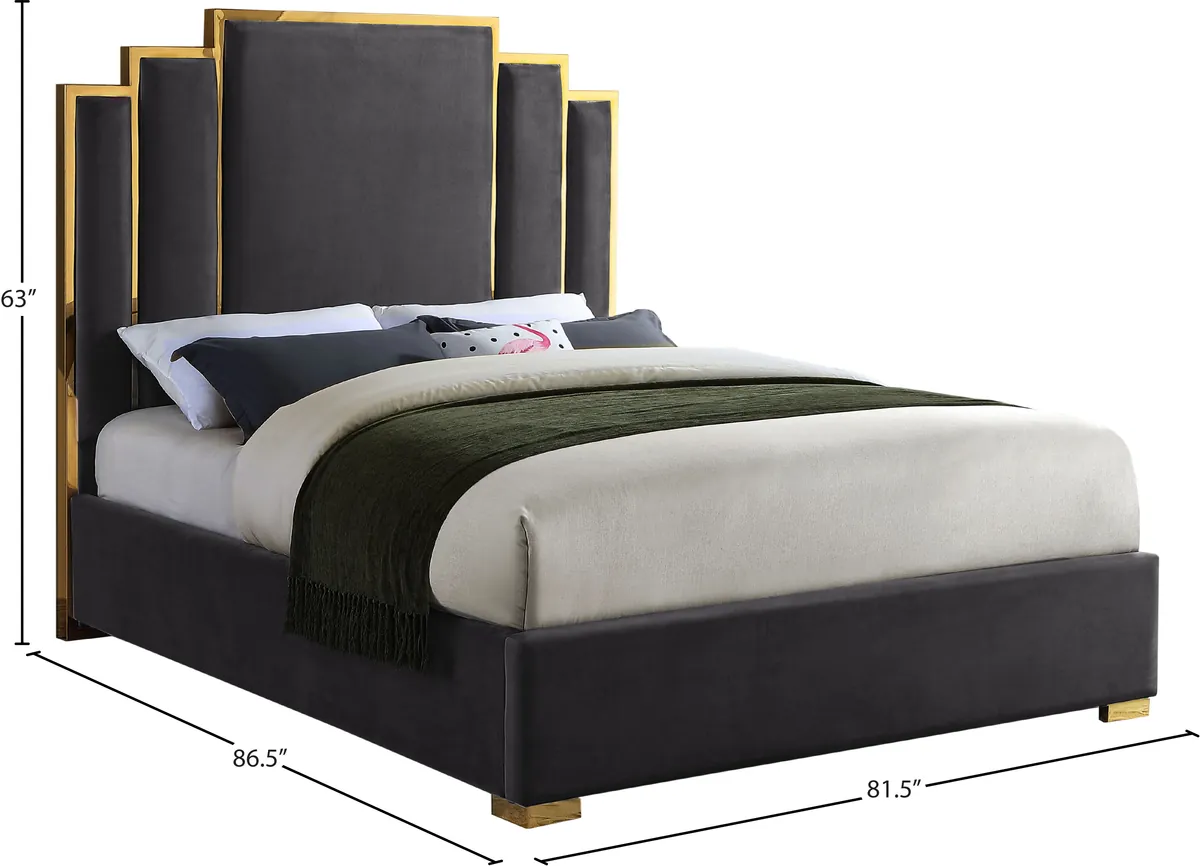 Hugo - King Bed - Gray