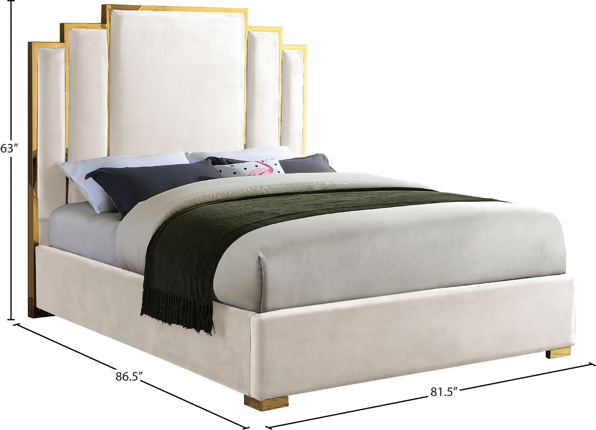 Hugo - King Bed - Cream