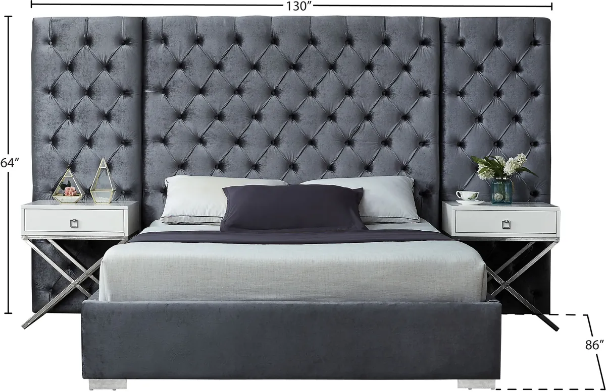 Grande - King Bed - Gray