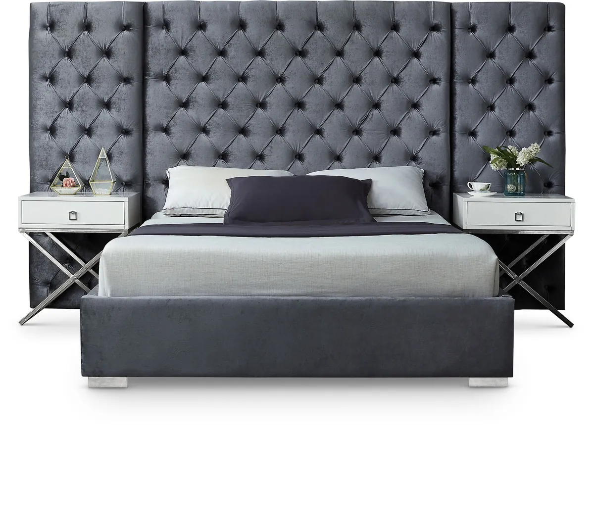 Grande - King Bed - Gray