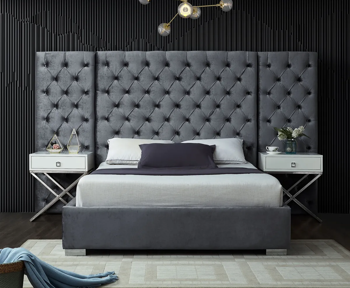 Grande - King Bed - Gray - View 2