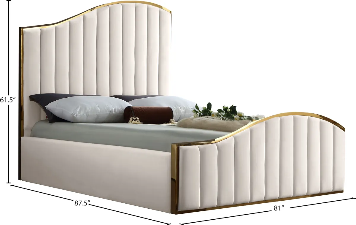 Jolie - King Bed - Cream