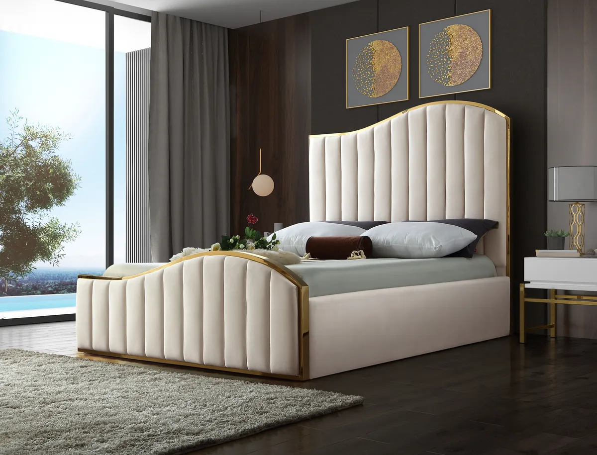 Jolie - King Bed - Cream - View 2