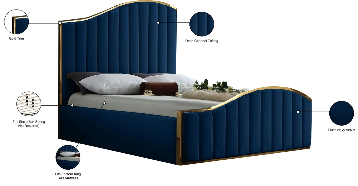 Jolie - King Bed - Navy