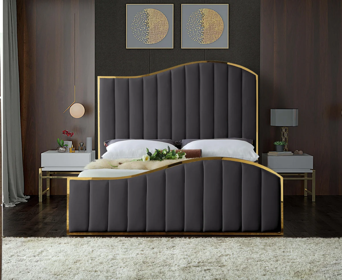 Jolie - Queen Bed - Gray