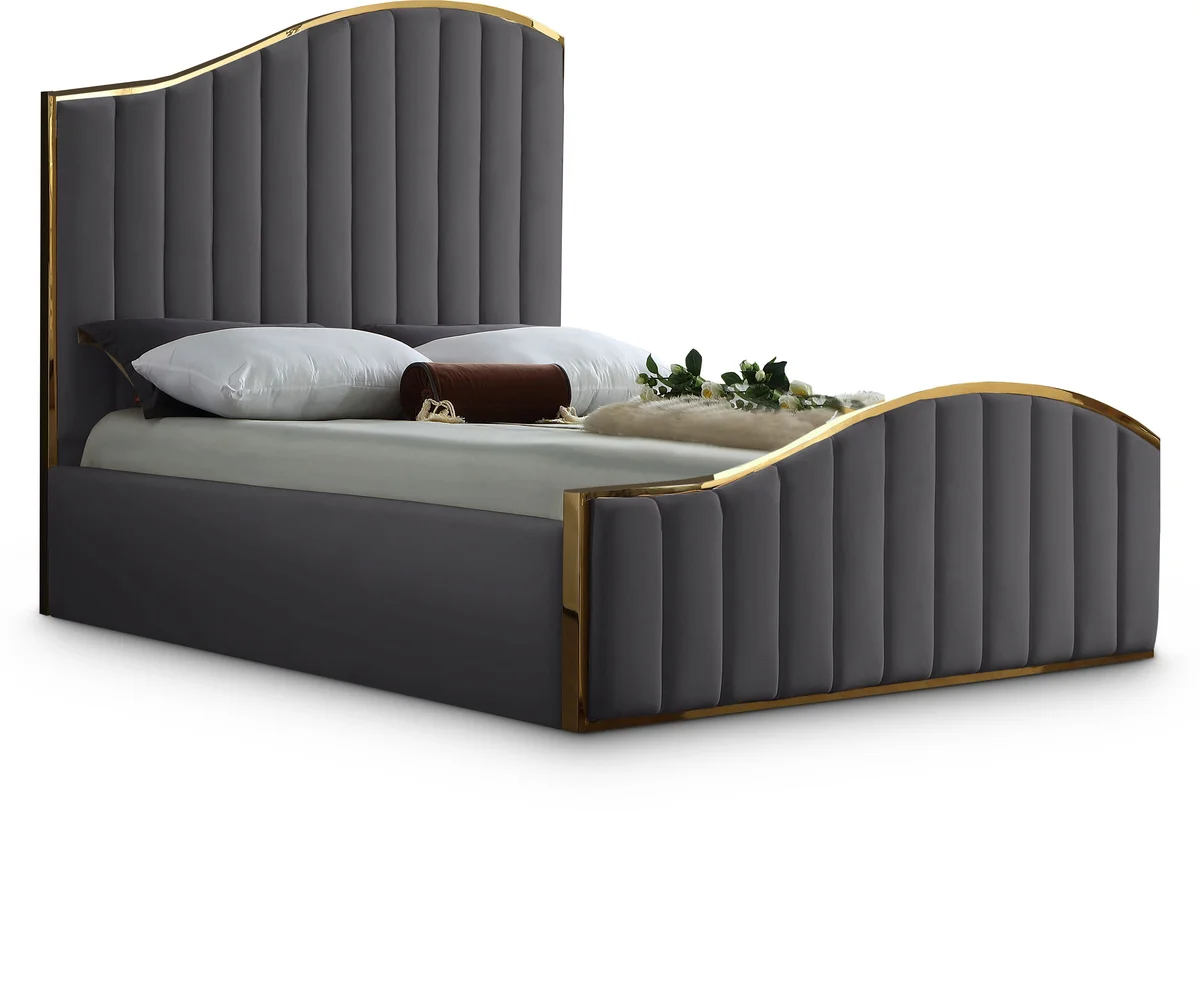 Jolie - Queen Bed - Gray