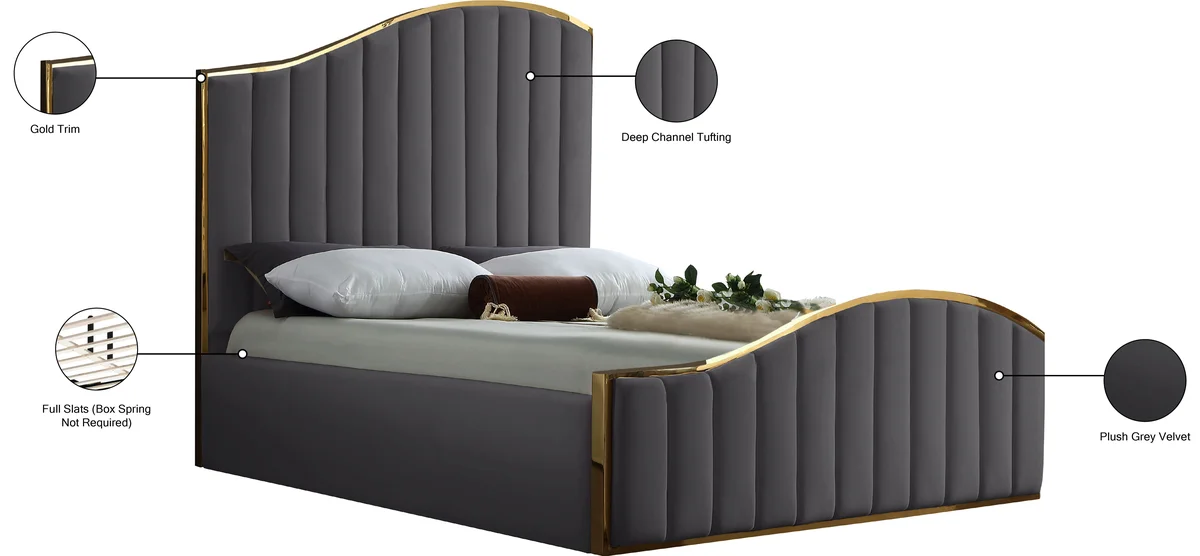 Jolie - Queen Bed - Gray