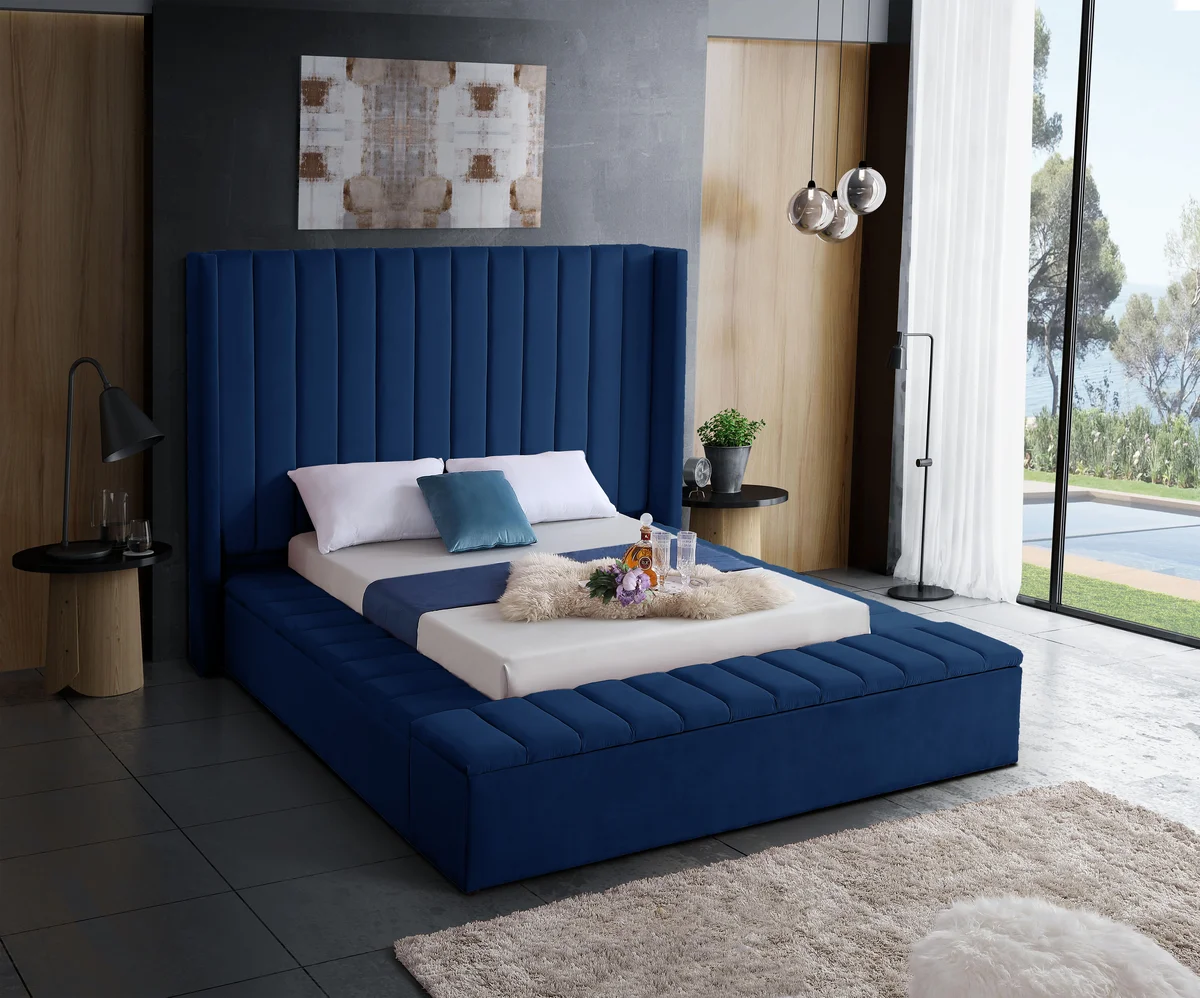 Kiki - Queen Bed - Navy - View 2