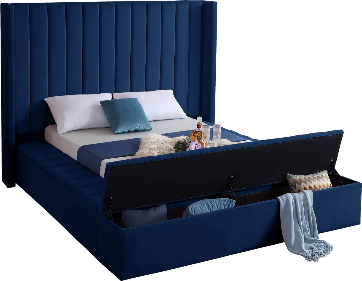Kiki - King Bed - Navy