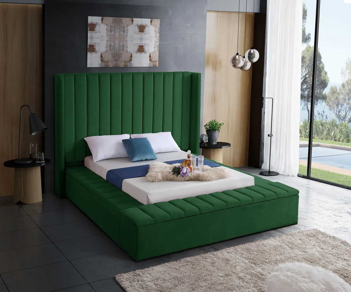 Kiki - Queen Bed - Green - View 2