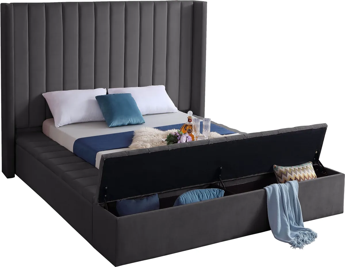 Kiki - Queen Bed - Gray
