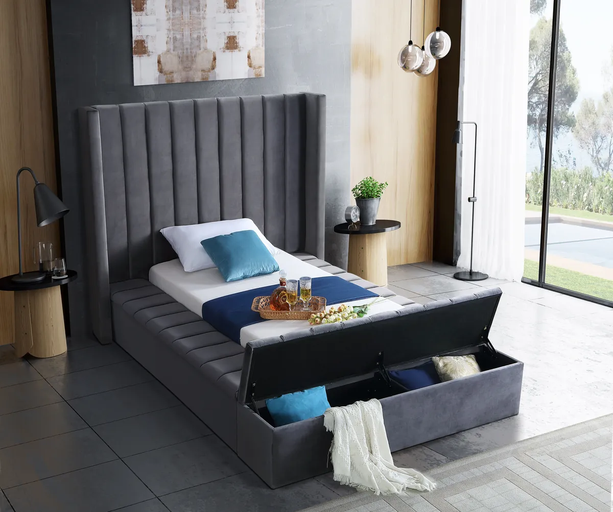 Kiki - Twin Bed - Gray