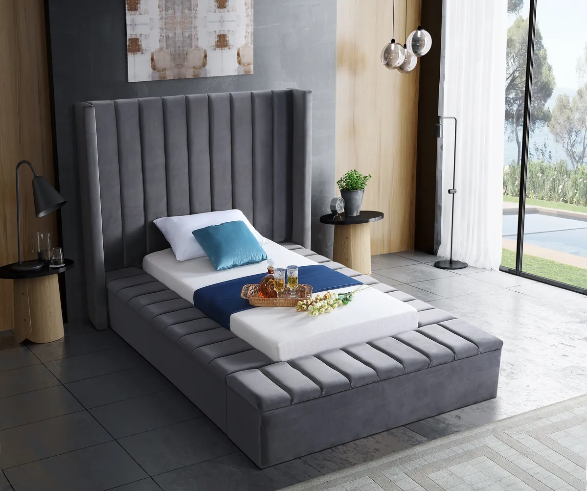 Kiki - Twin Bed - Gray - View 2