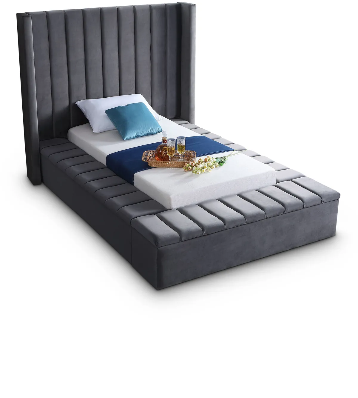 Kiki - Twin Bed - Gray