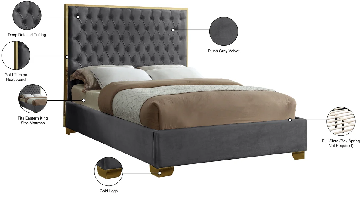 Lana - King Bed - Gray
