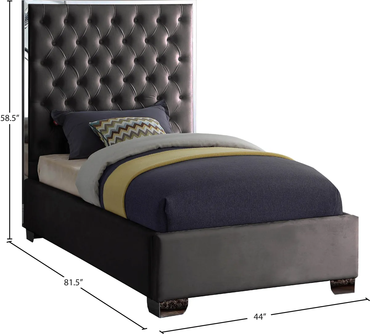 Lexi - Twin Bed - Gray