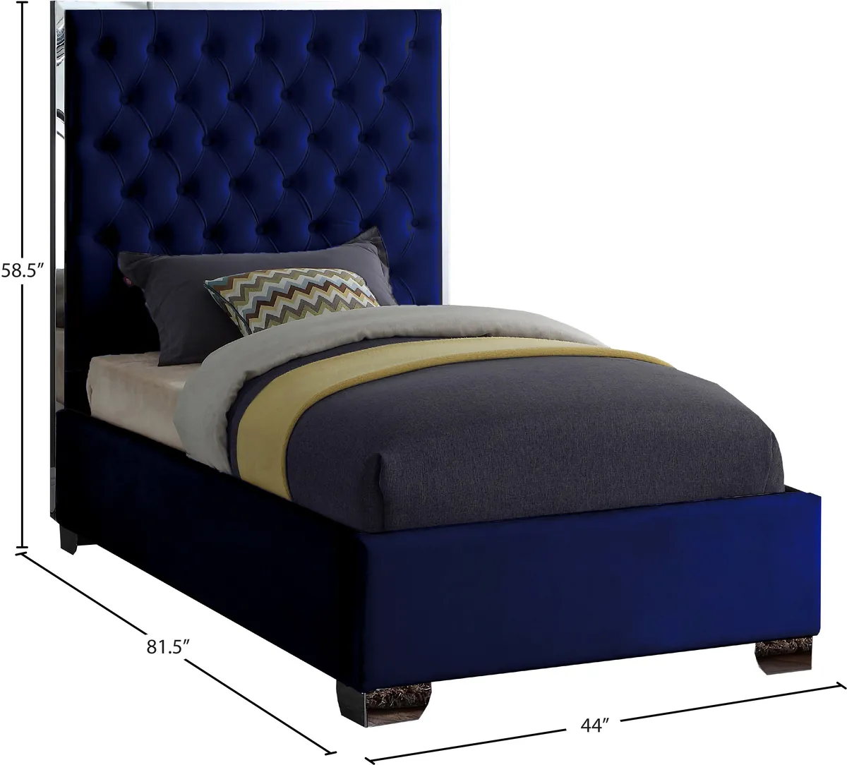 Lexi - Twin Bed - Navy