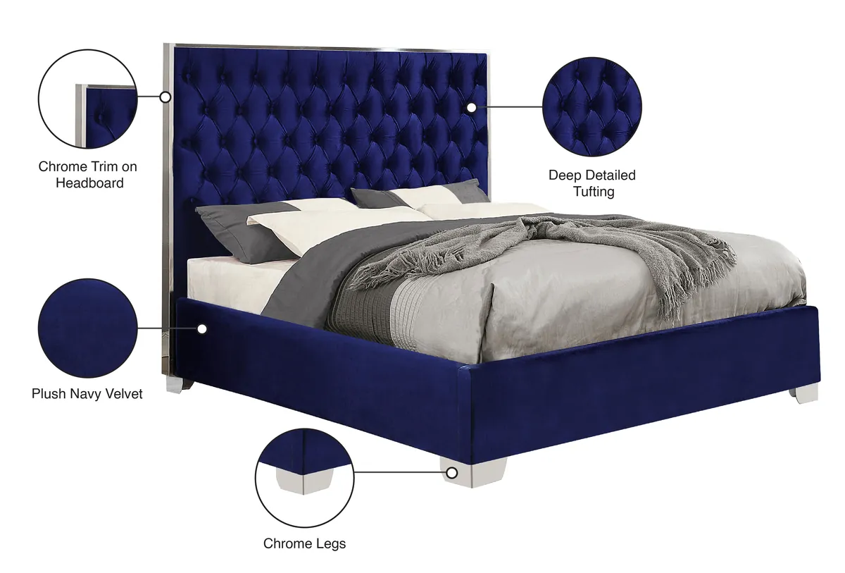 Lexi - Queen Bed - Navy