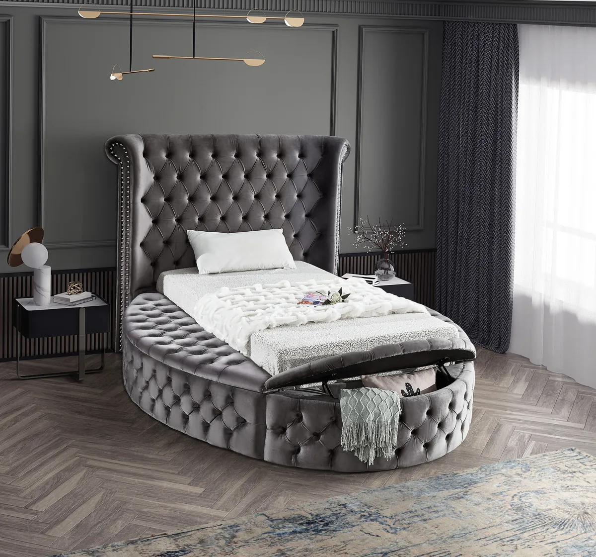 Luxus - Twin Bed - Gray