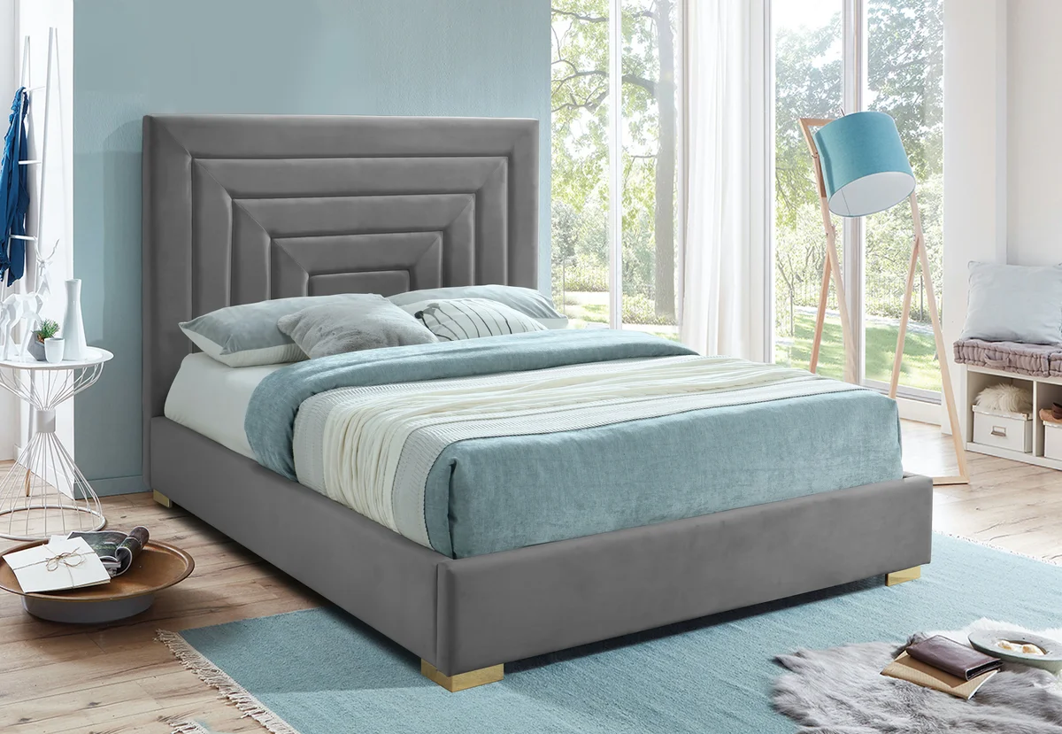 Nora - King Bed - Gray