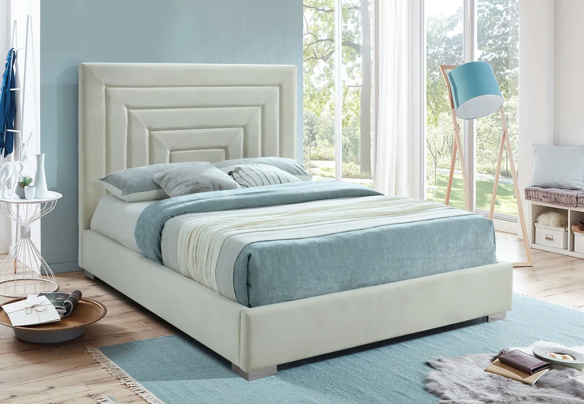 Nora - King Bed - Cream