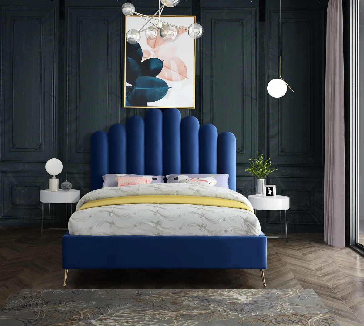 Lily - Queen Bed - Navy