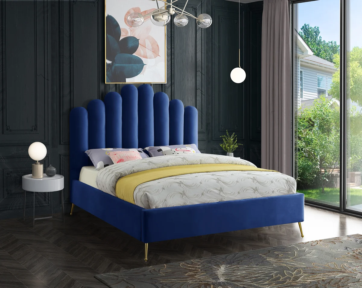 Lily - Queen Bed - Navy - View 2